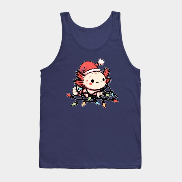 Cute Axolotl Celebrates Christmas Tank Top by Half Sugar Boba